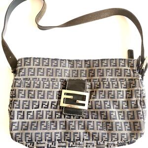 Vintage Fendi Blue and Gray Women's Bag